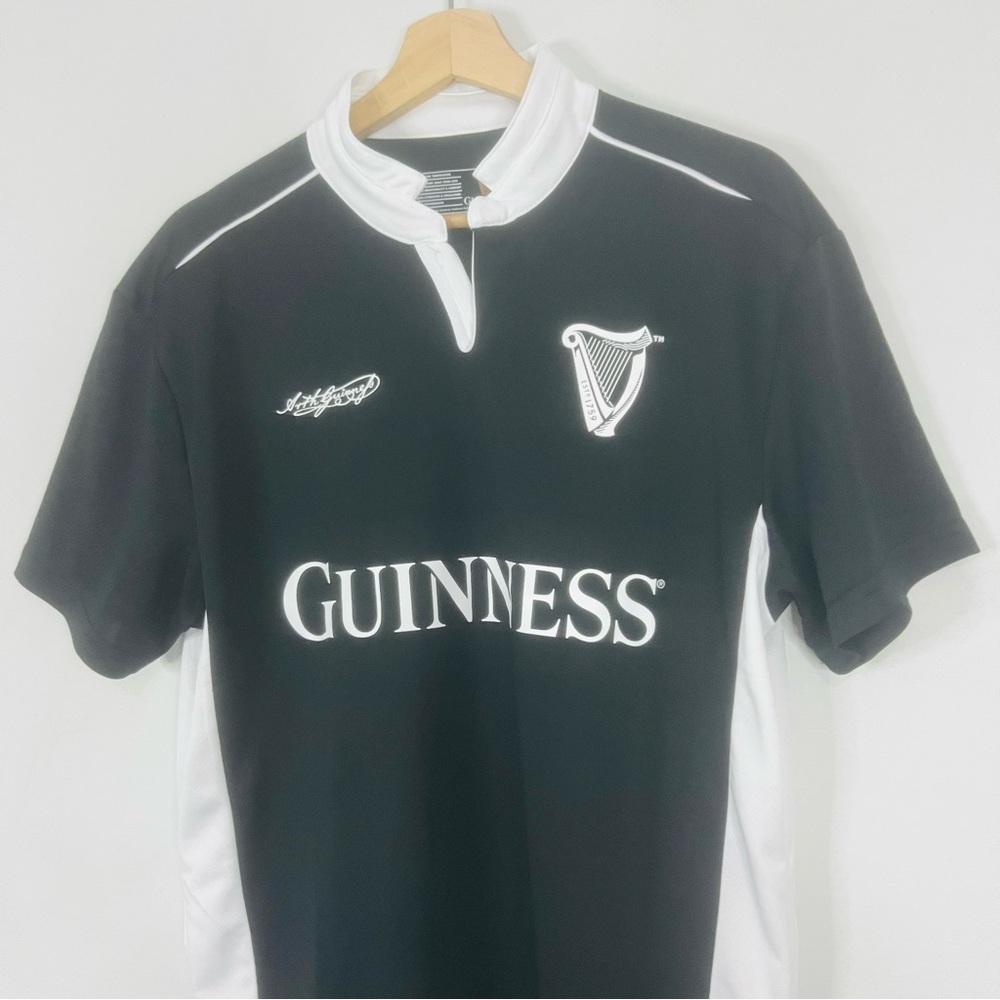 Guinness Black Embossed Performance Rugby Tee Small - Picture 5 of 8